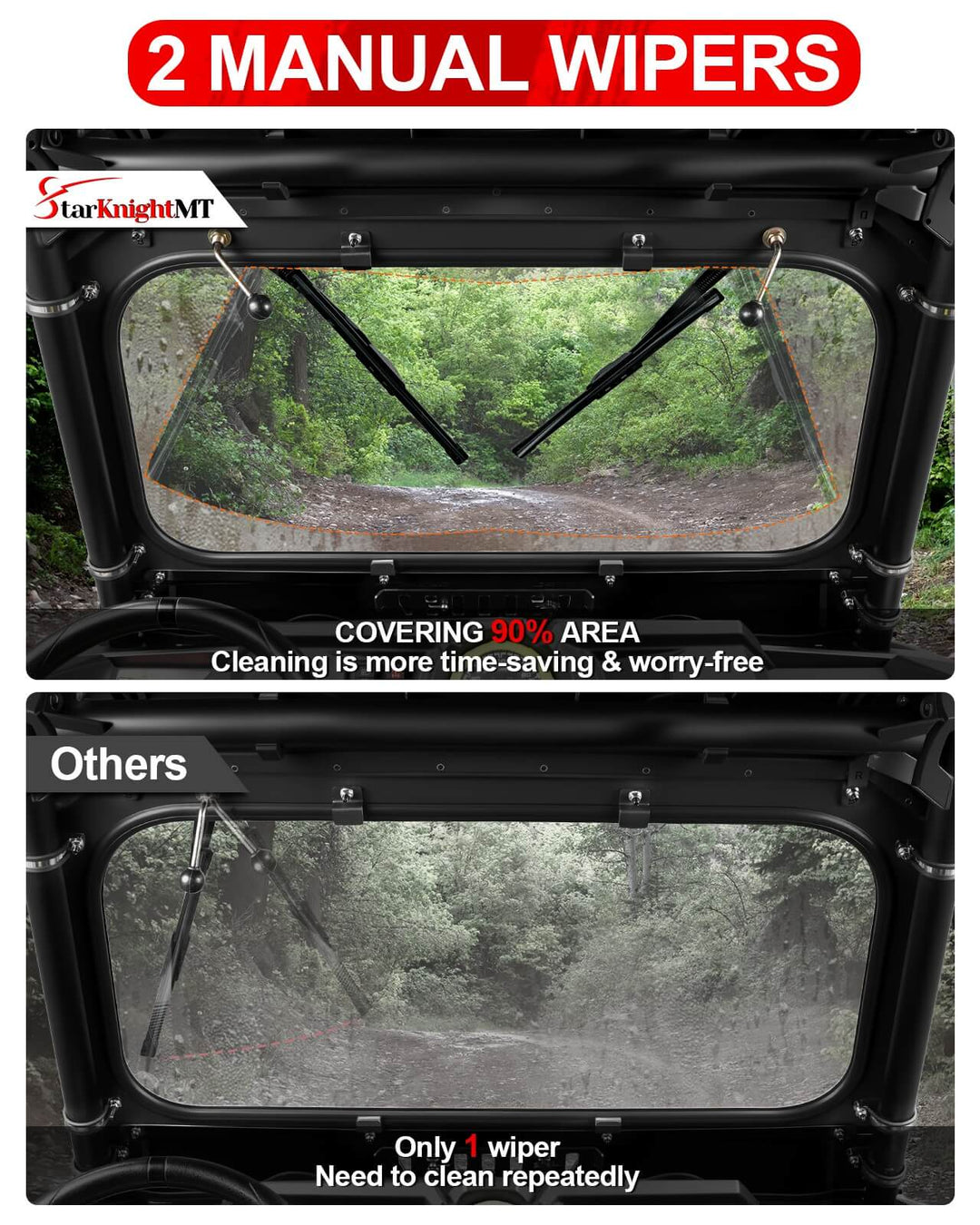 2014 RZR XP 1000 Glass windshield equipped with 2 maunal wipers 