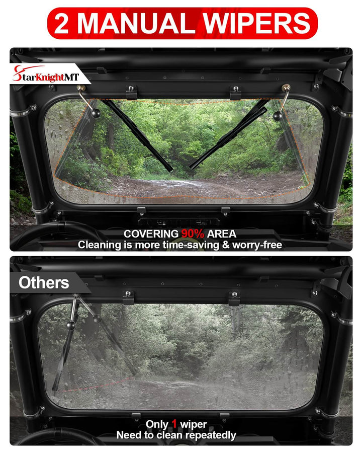 2014 RZR XP 1000 Glass windshield equipped with 2 maunal wipers 