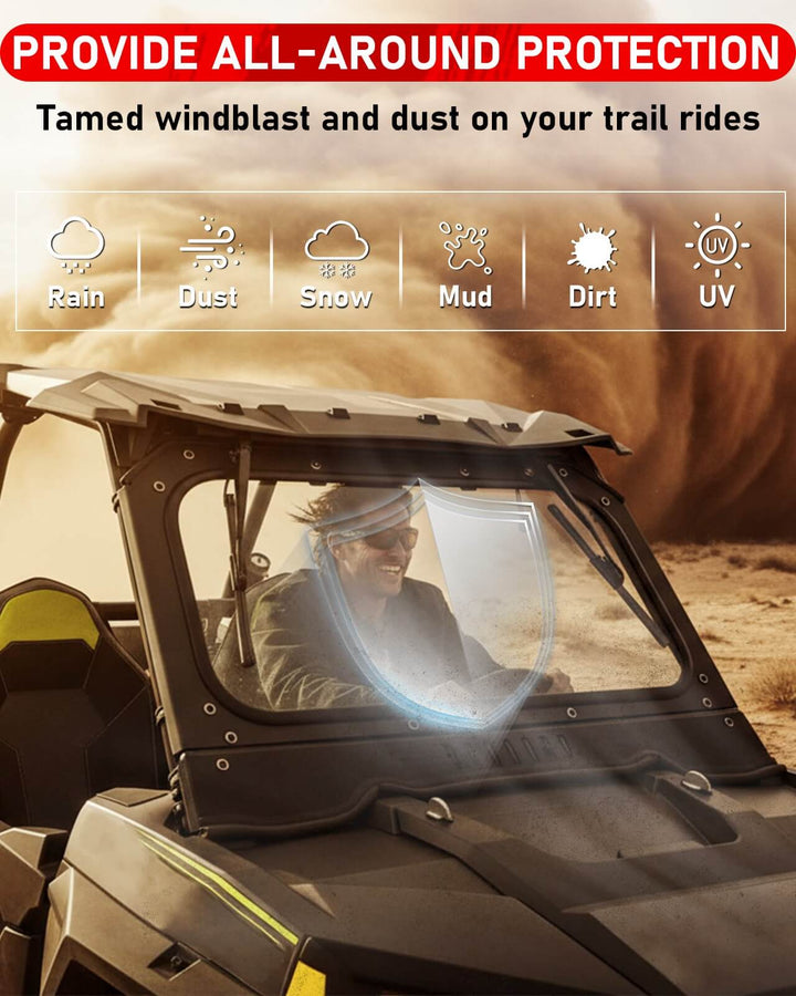 Polaris rzr glass windshield all-round protection