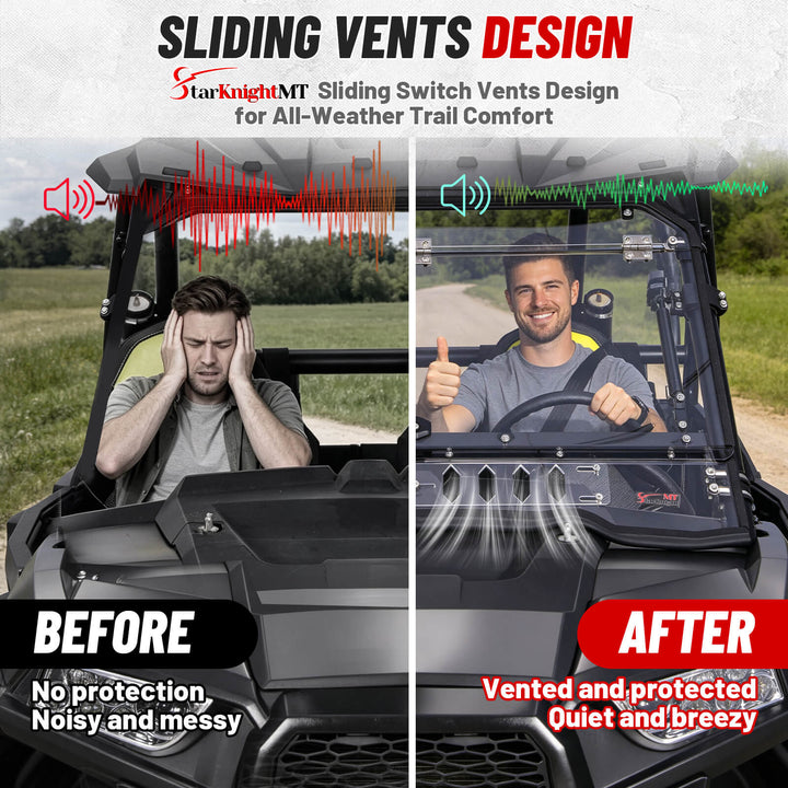 2014-2018 Polaris RZR XP 1000 Flip-Up Vented Windshield Sliding Vents