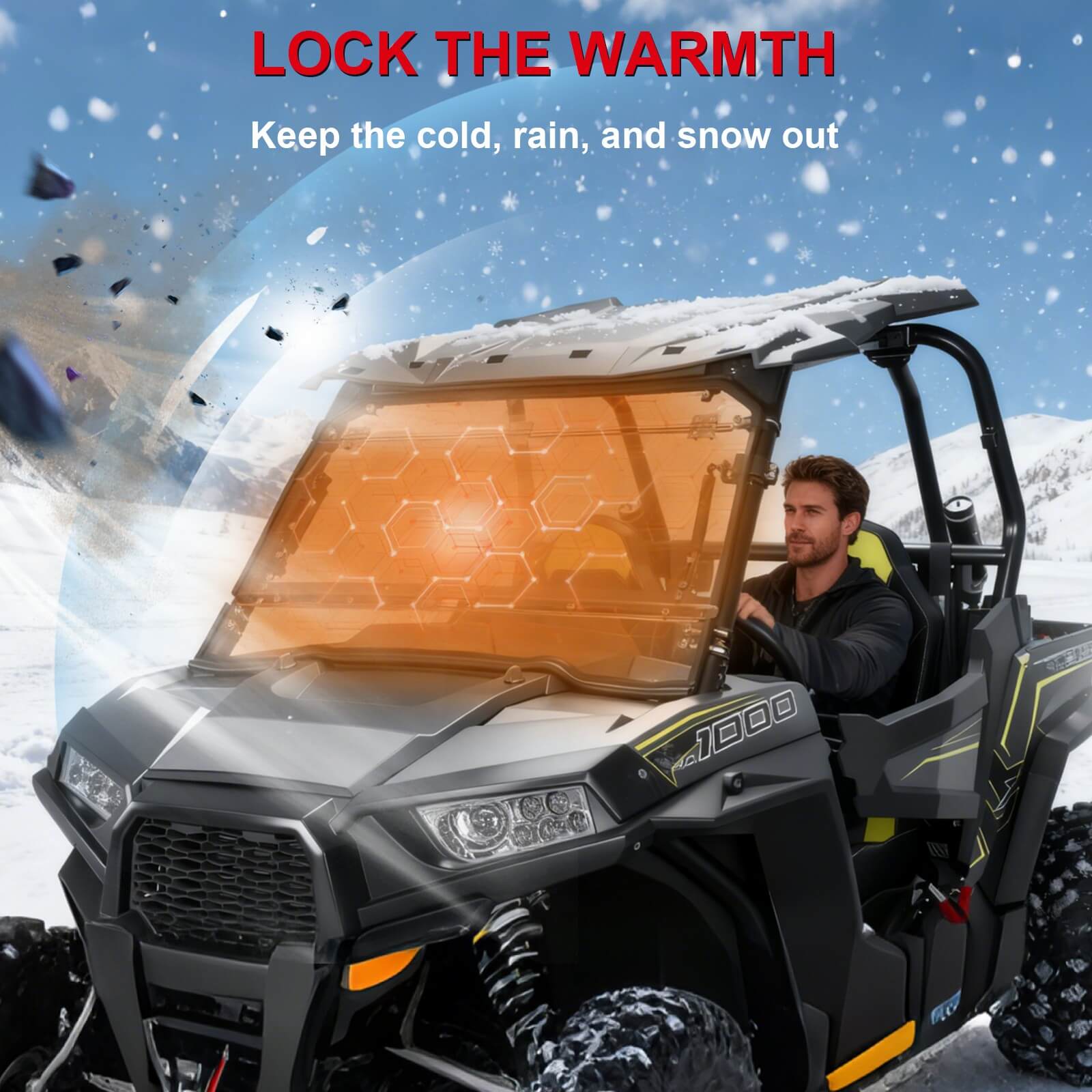 Polaris RZR XP Flip windshield keep the cold and rain out
