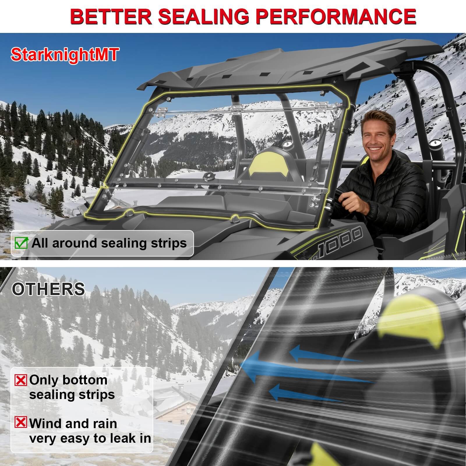 StarknightMT rzr xp 1000 flip windshield better sealing
