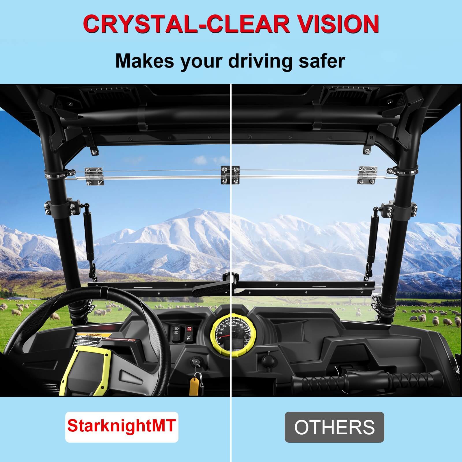RZR XP Turbo Flip Windshield Crystal Clear Vision