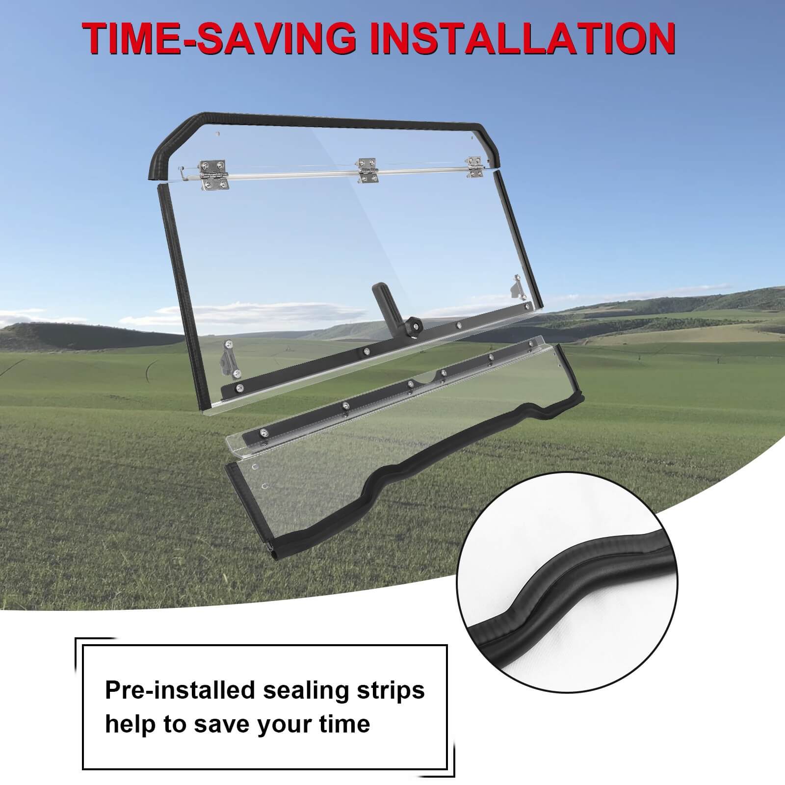 Easy to install the 2014-2018 Polaris RZR XP 4 1000 Flip Windshield
