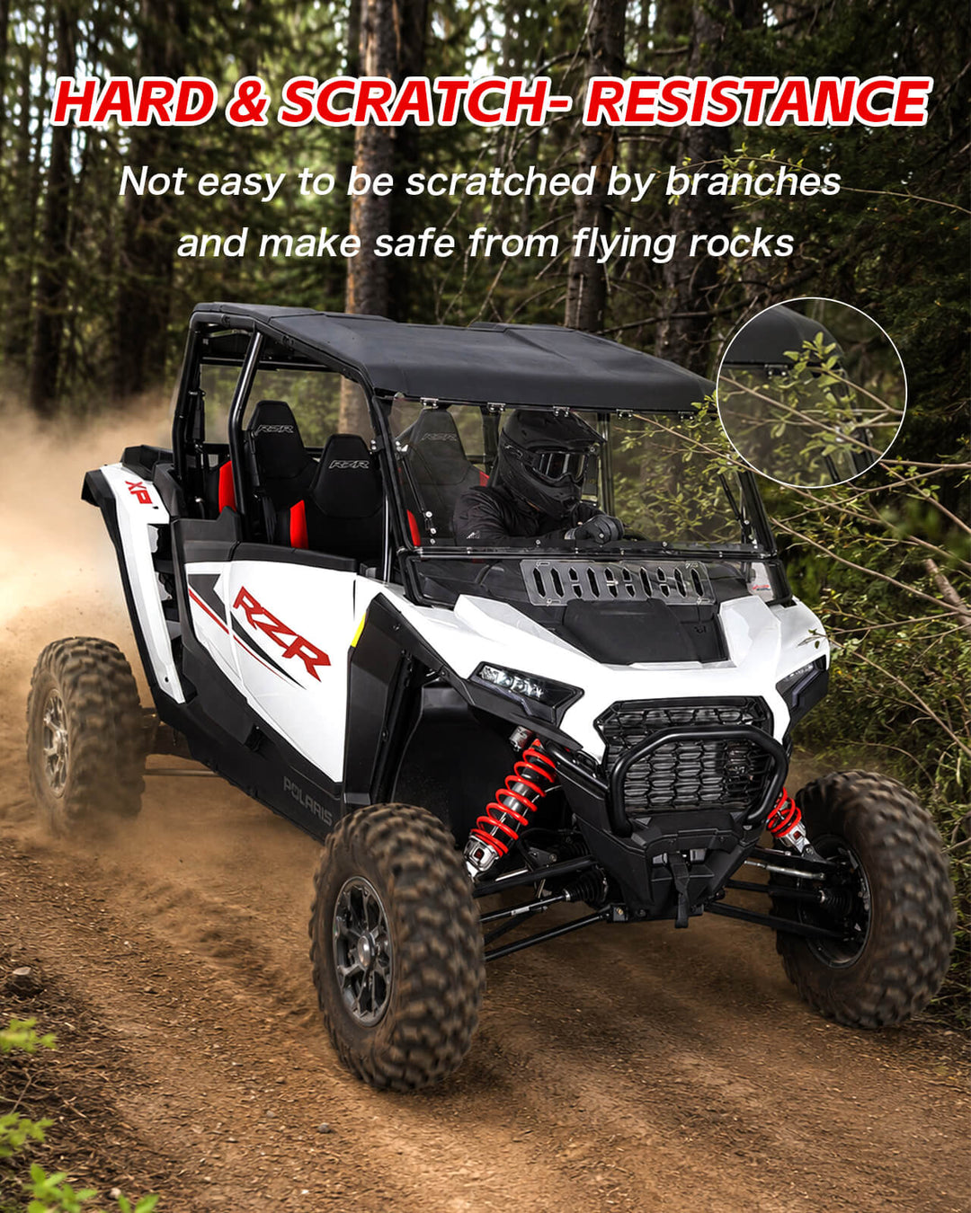 2024+ Polaris RZR XP 1000 Flip-up Windshield with Vent Scratch-resistance