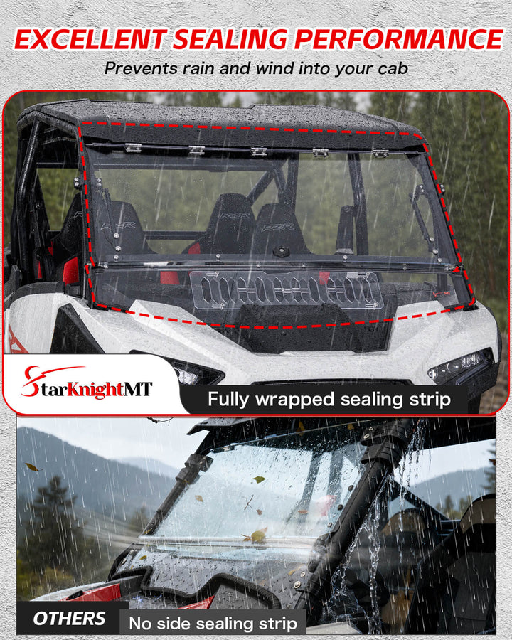 2024+ Polaris RZR XP 1000 Flip-up Windshield with Vent Fully wrapped sealing strip