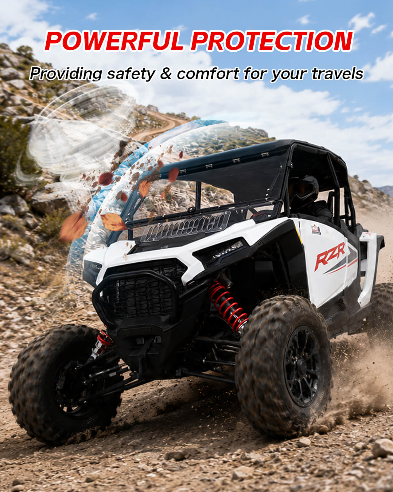 2024+ Polaris RZR XP 1000 Flip-up Windshield with Vent Protection