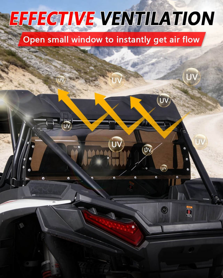 2024+ Polaris RZR XP 1000 Rear Tinted Windshield With Vent Get airflow