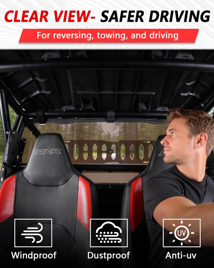 2024+ Polaris RZR XP 1000 Rear Tinted Windshield With Vent Clear View