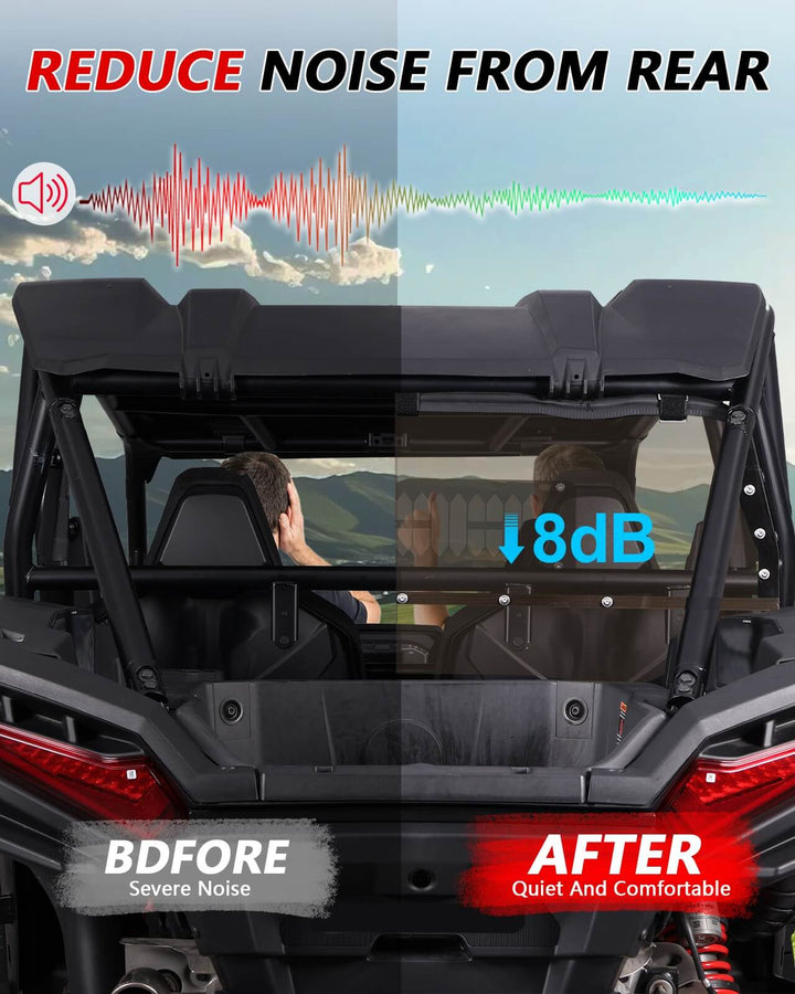2024+ Polaris RZR XP 1000 Rear Tinted Windshield With Vent Reduce Noise
