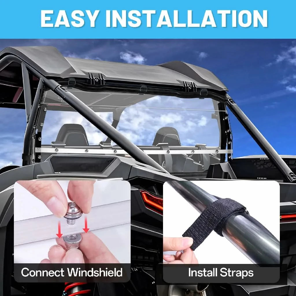 2024+ Polaris RZR XP 1000/4 Rear Windshield | Block Dust – StarknightMT