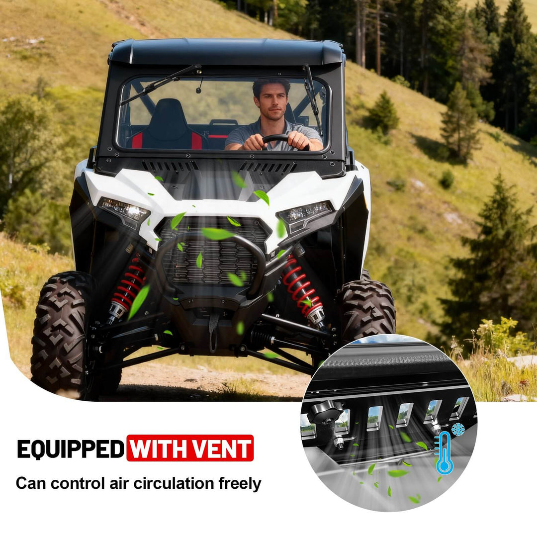 StarknightMT  Polaris RZR XP 1000 Glass Windshield Equipped With Vent