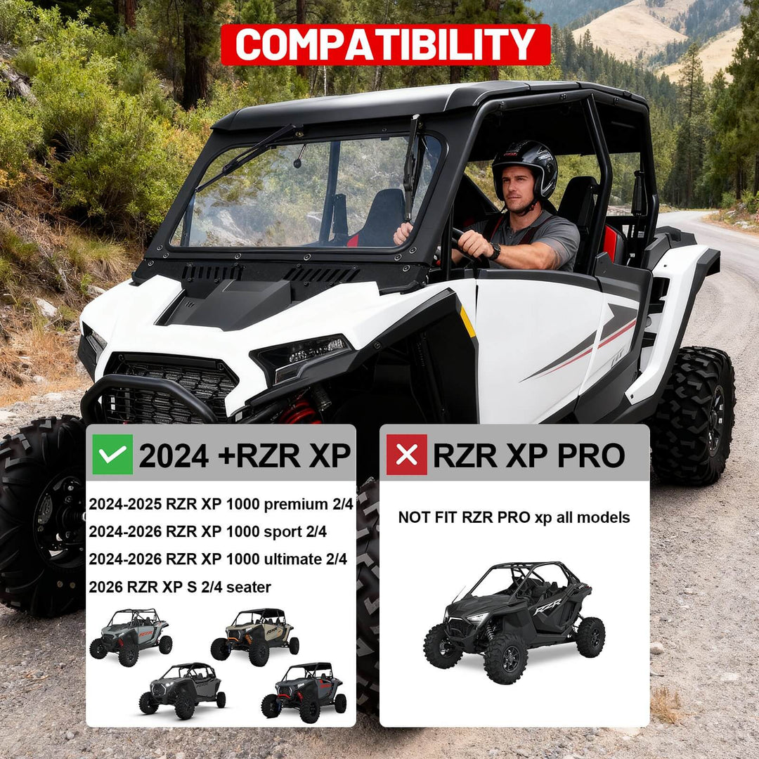 2024+ Polaris RZR XP 1000 Glass Windshield Compatiblity