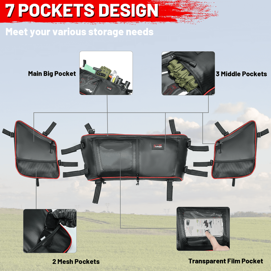 7 pockerts design of 2024 rzr xp 1000 roof bag