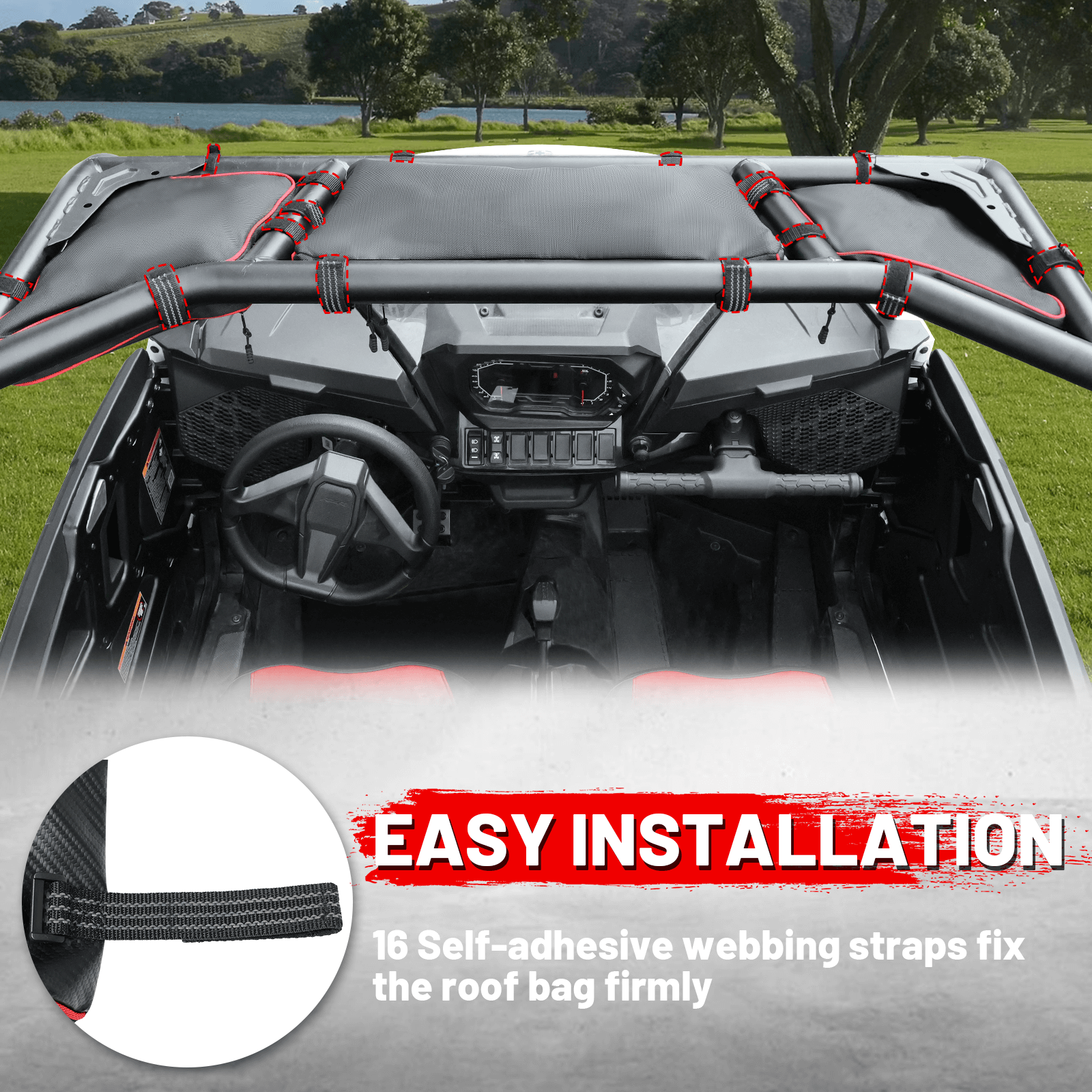 easy to install the polaris rzr xp overhead bag
