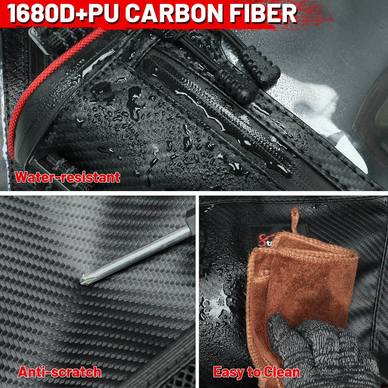 1680D+PU carbon fiber of 2024 rzr xp 1000 roof bag