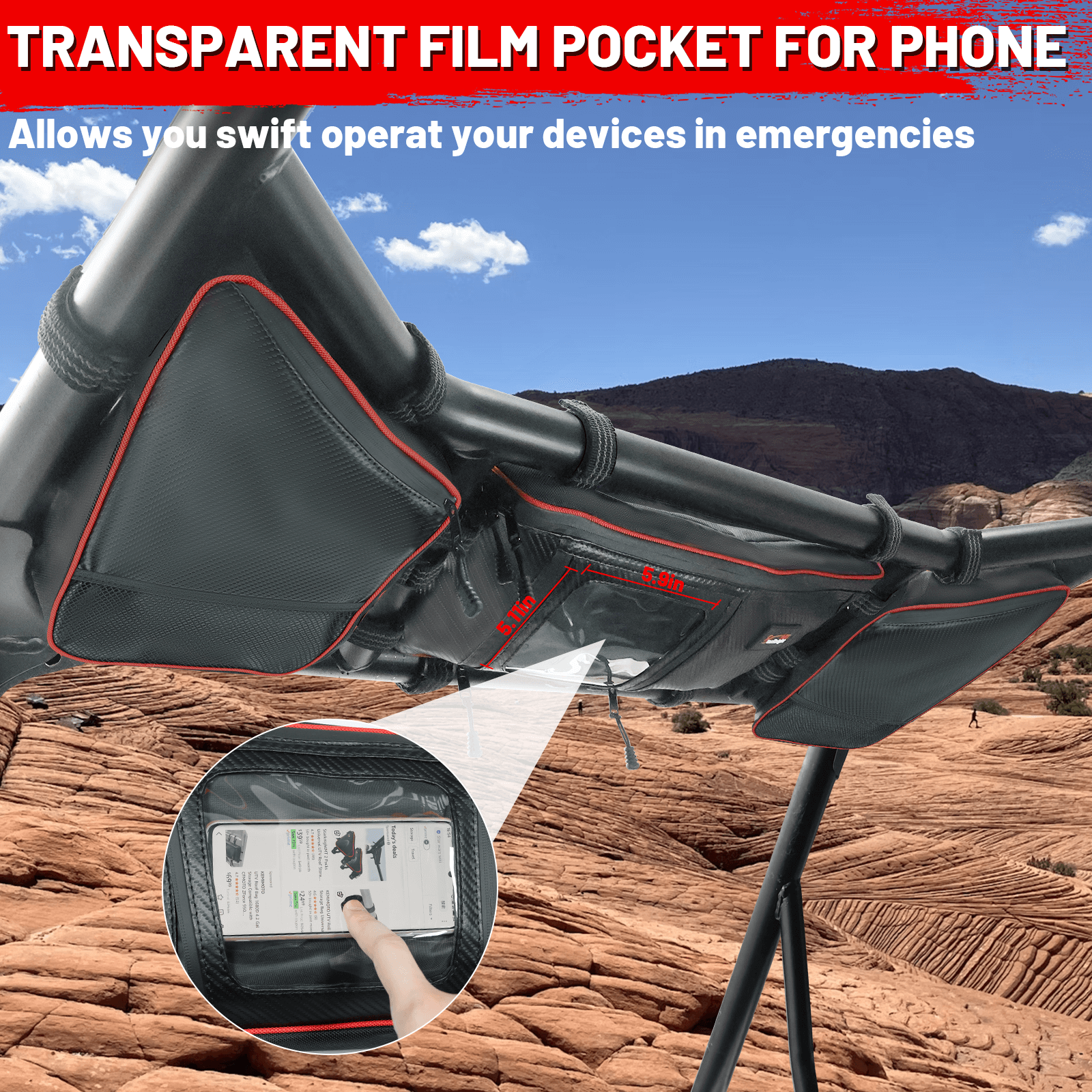transparent film pocket allows you swift operate your devices