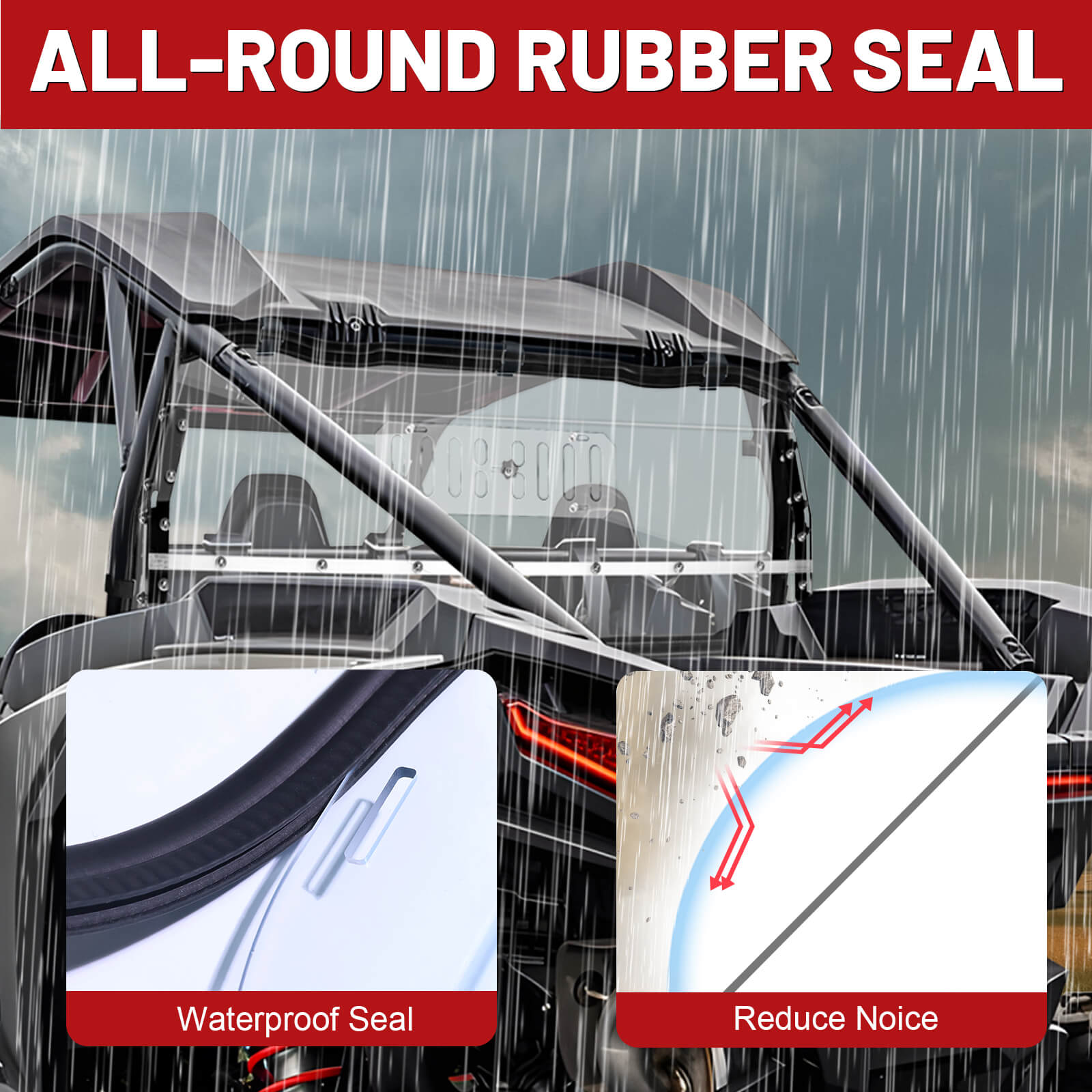 all-round rubber seal of 2024 rzr rear vented windshield
