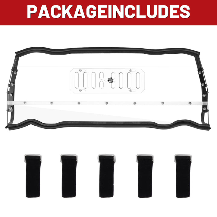 2024 rzr xp 1000 rear vent windshield package includes