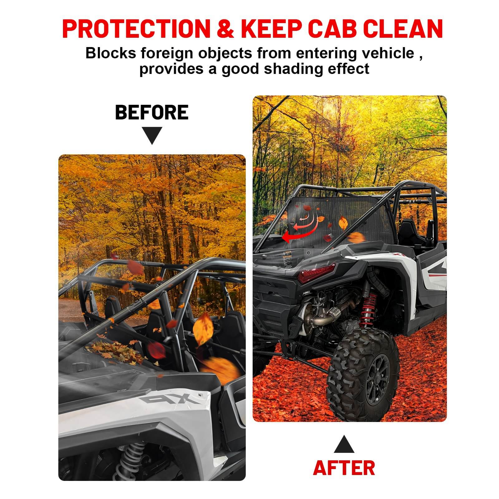 2024 RZR soft rear window net keep cab clean