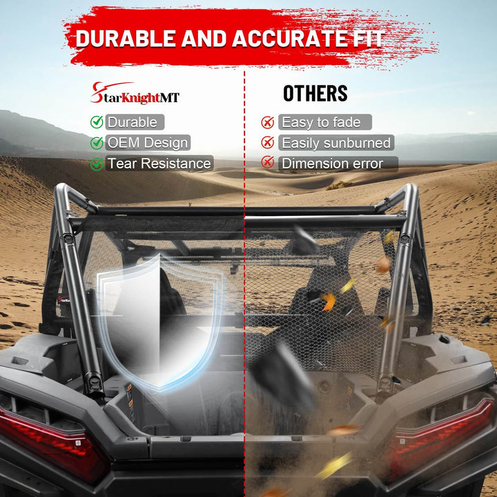 StarknightMT Polaris rzr xp 1000 soft rear window net durable and accurate fit 