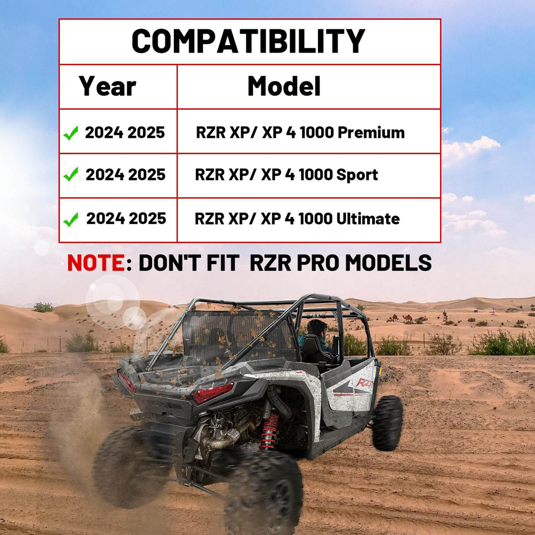 2024 Polaris RZR Soft rear window net  Compatibility 