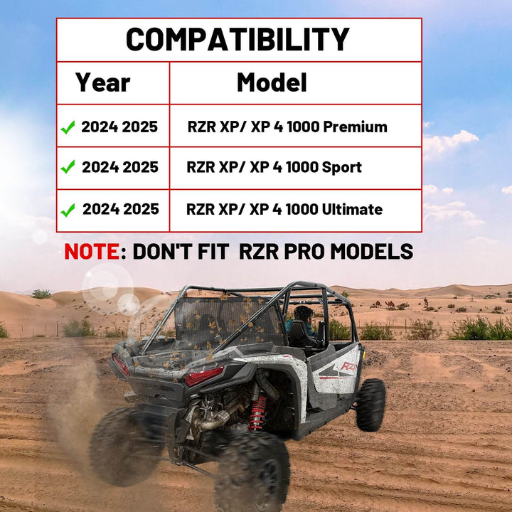 2024 Polaris RZR Soft rear window net  Compatibility 