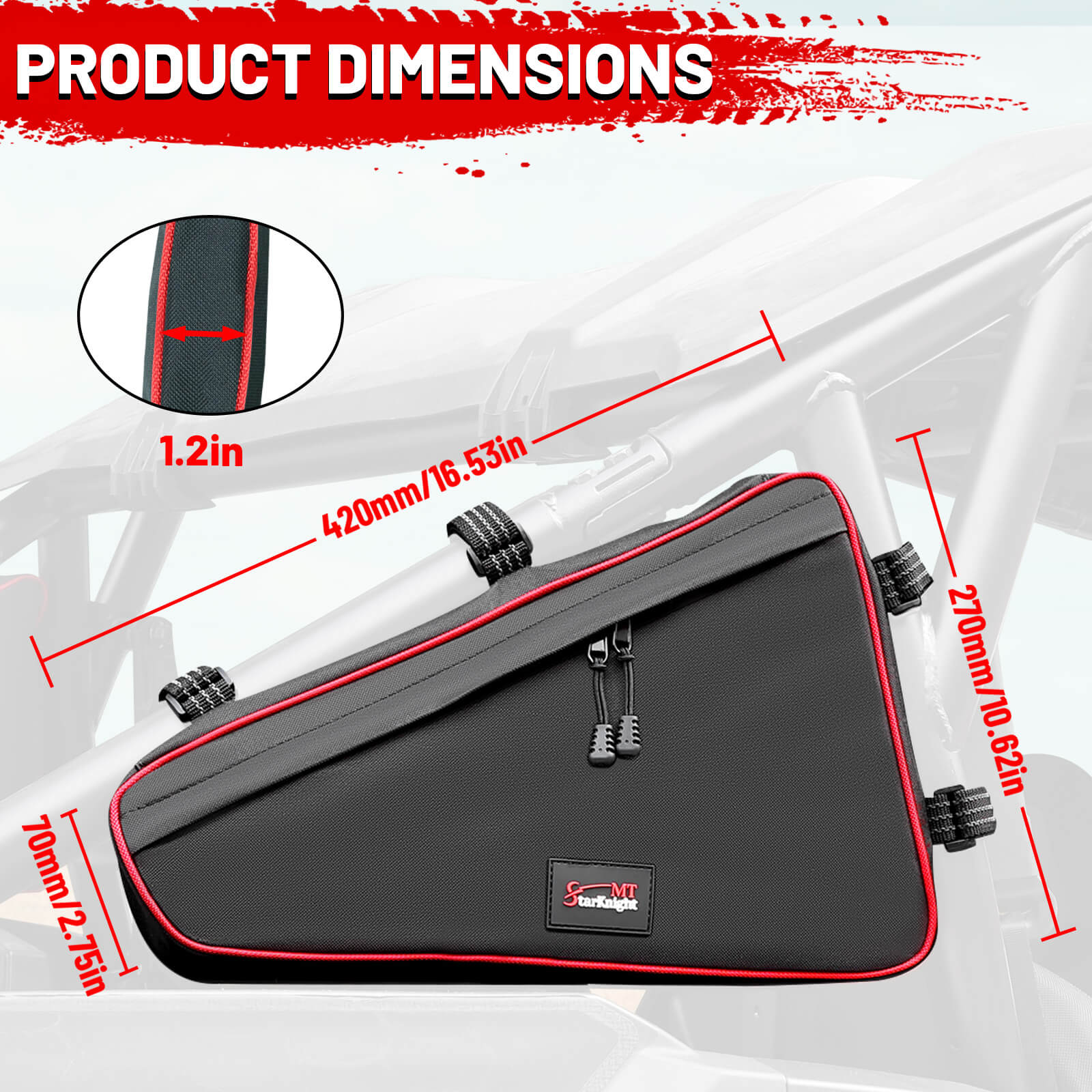 2024 rzr xp 1000 stroage bag dimensions