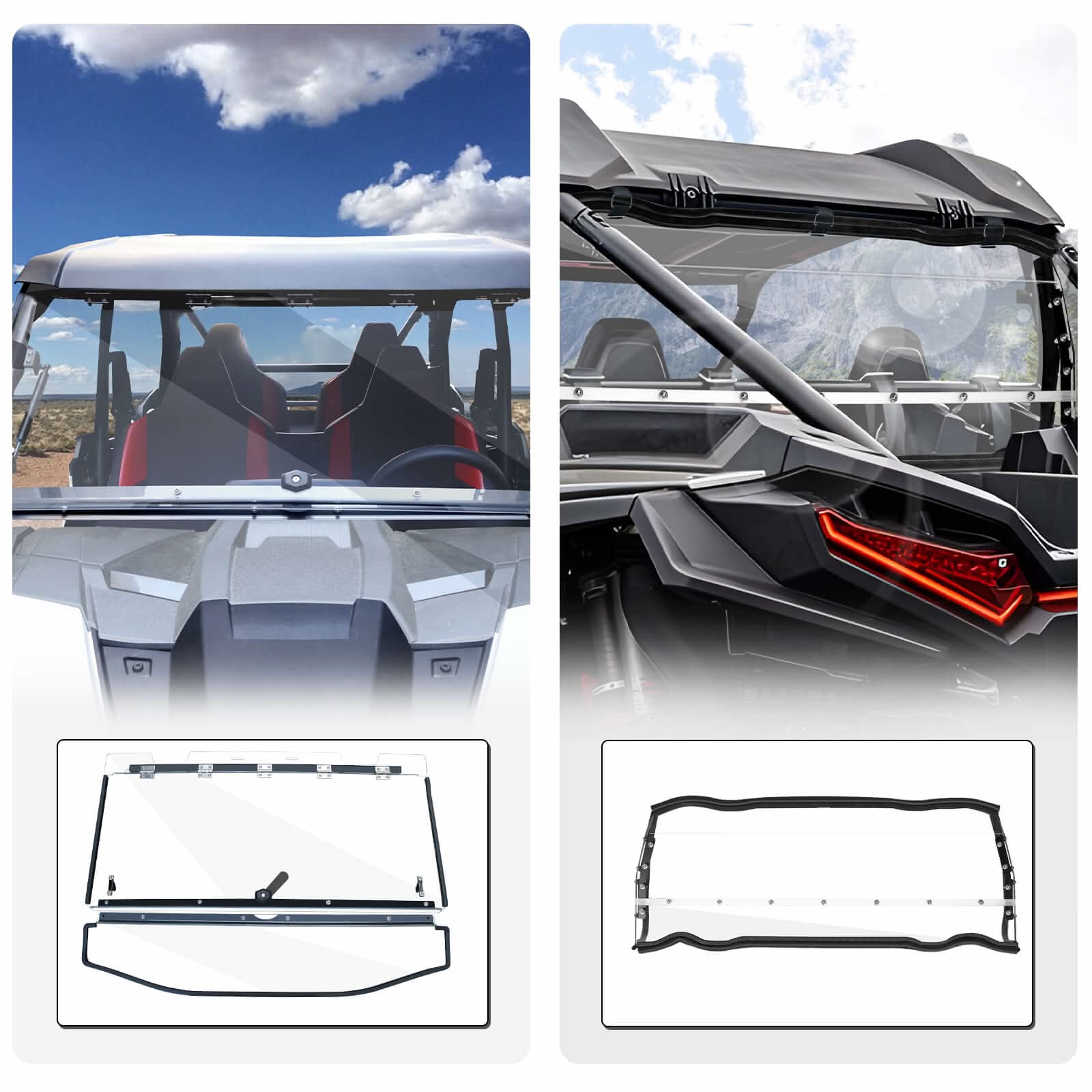 StarknightMT 2024 RZR XP 1000 Flip and rear windshields