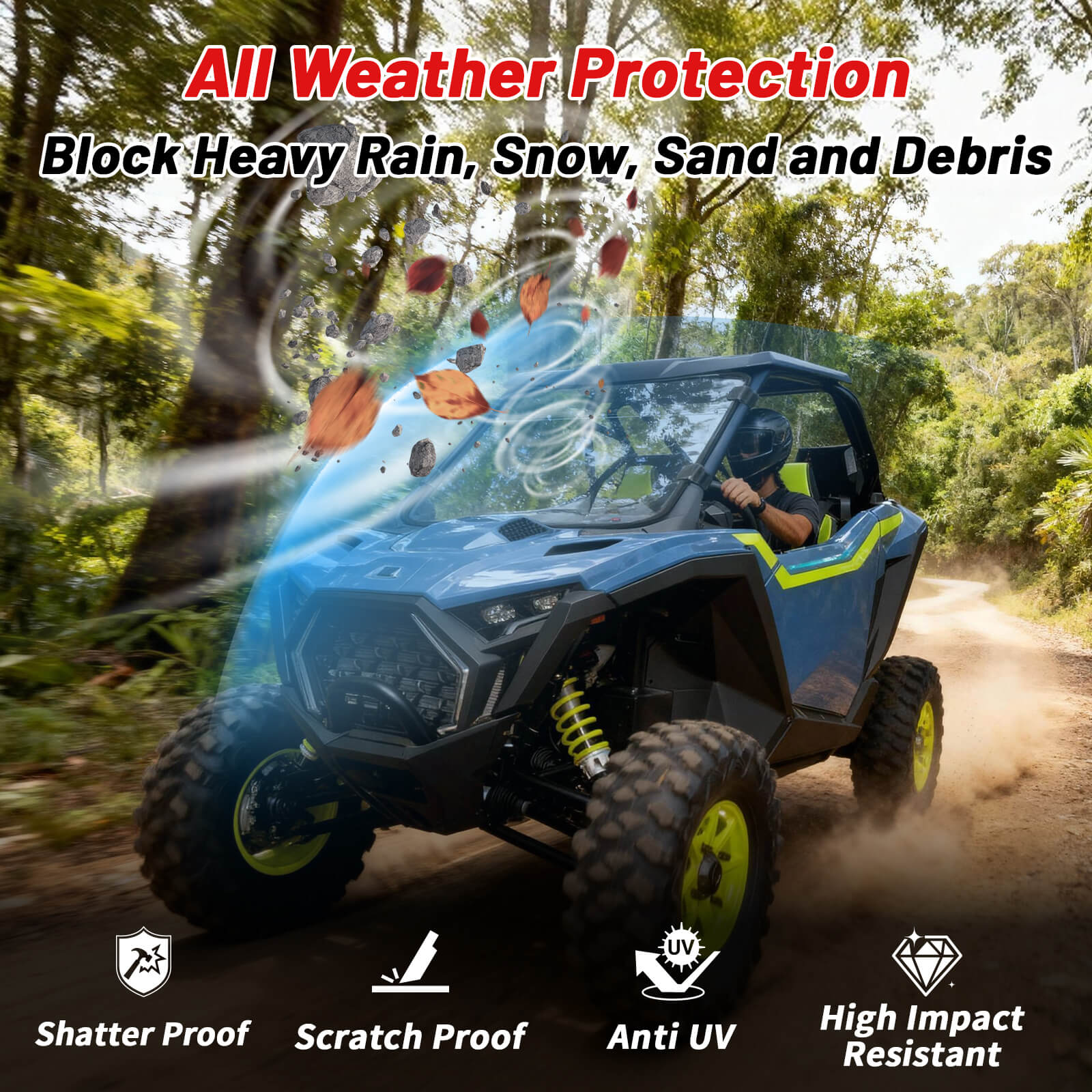 Polaris RZR Pro XP/XP4/S Full Windshield Block rain and snow