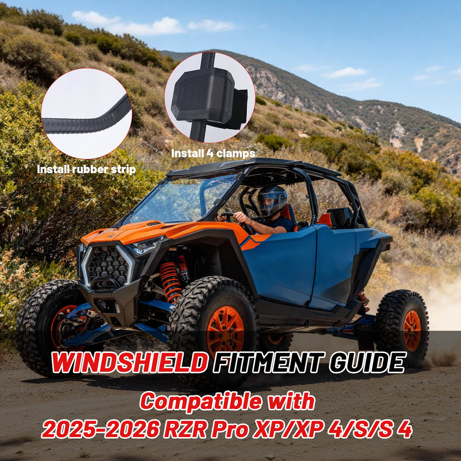 Polaris RZR Pro XP/XP4/S Full Windshield fitment