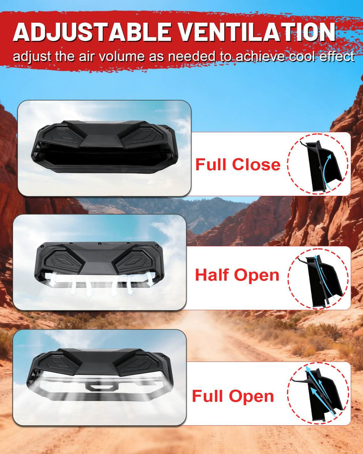 Polaris RZR RPO XP Vented windshield Adjustable ventilation feature 