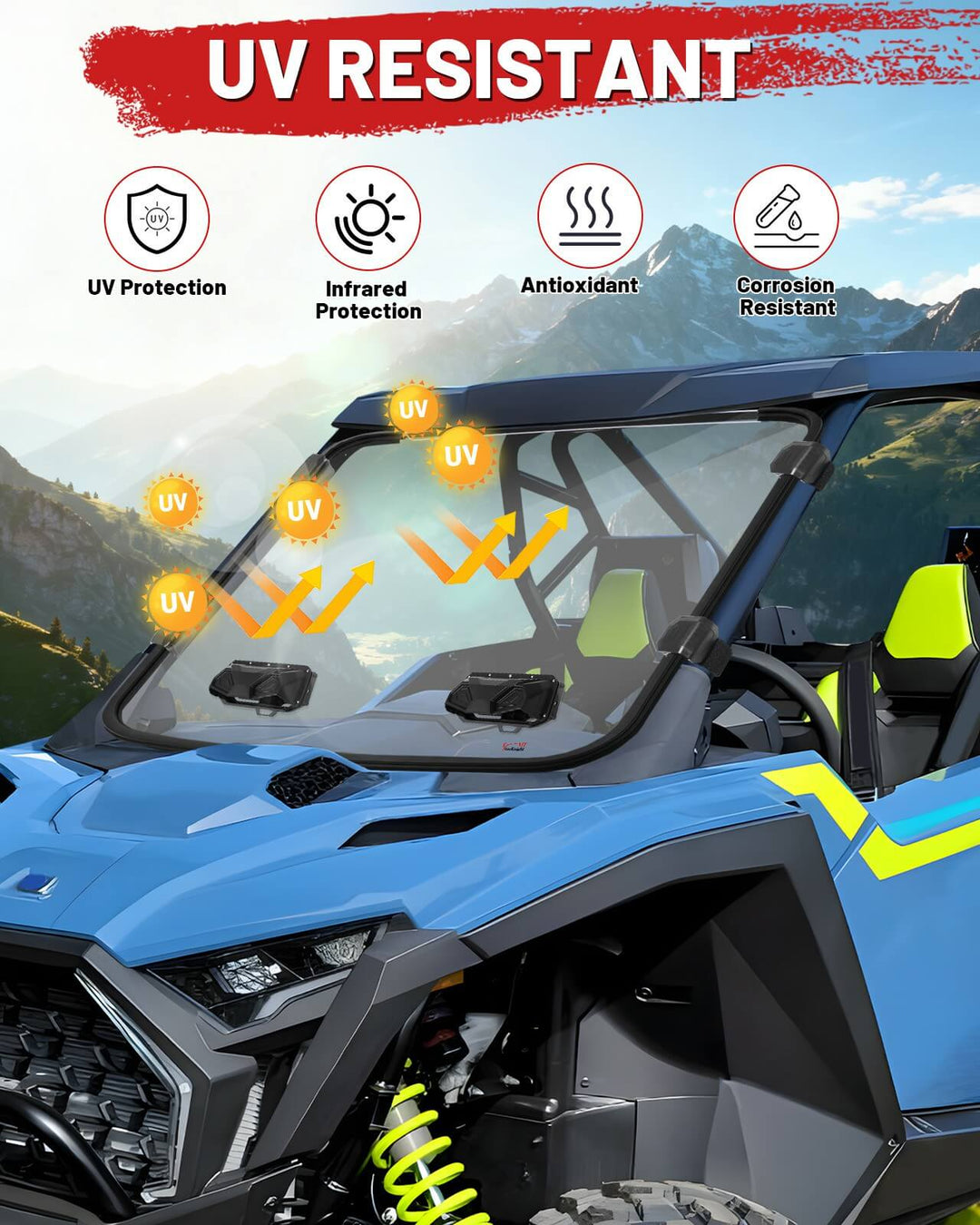 Polaris RZR PRO XP Vented windshield UV resistant