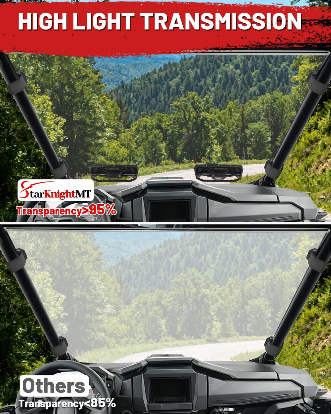  RZR PRO XP Vented windshield high light transmission
