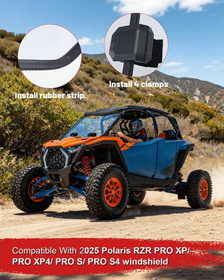 Polaris RZR PRO XP Vented windshield fitment
