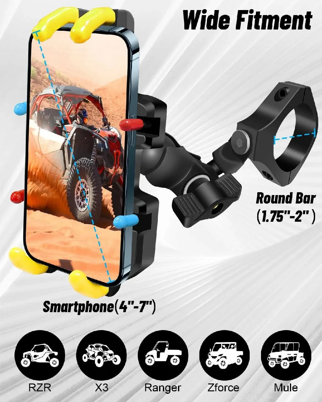 utb phone holder fit 1.75-2' round bar
