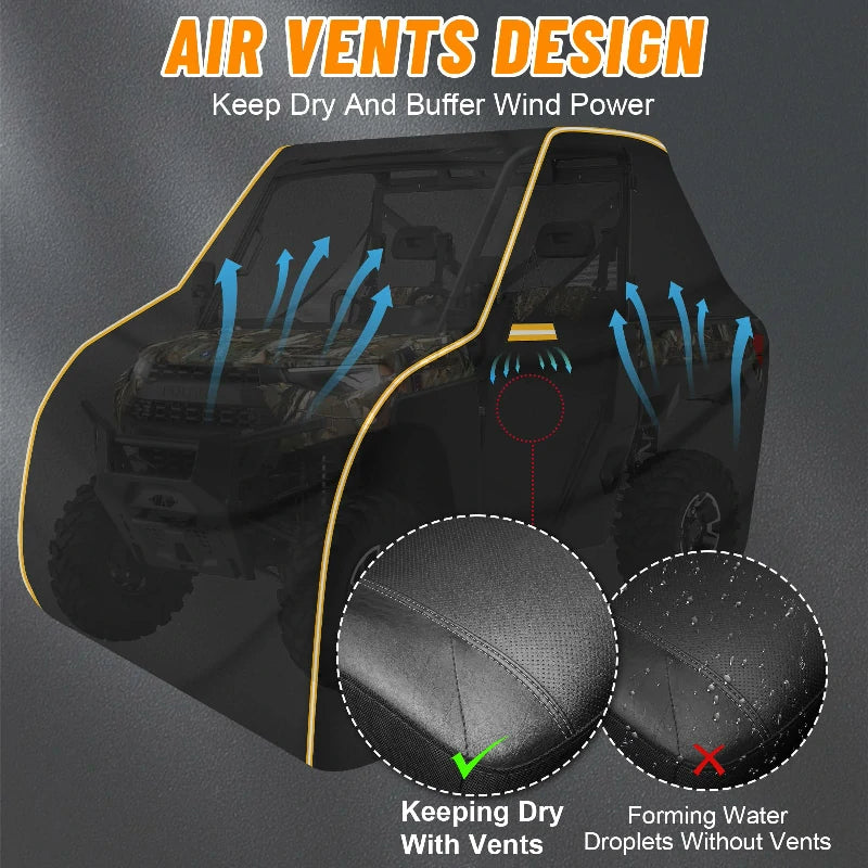 2-3 seaters utv cover air vents design 