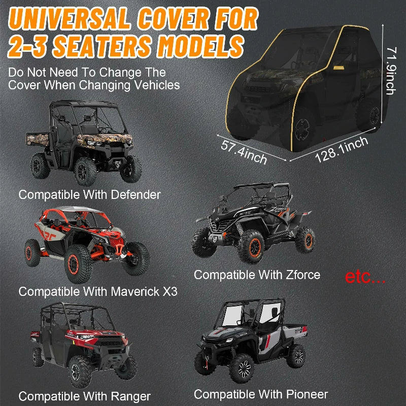 universal cover for 2-3 seaters models fitment