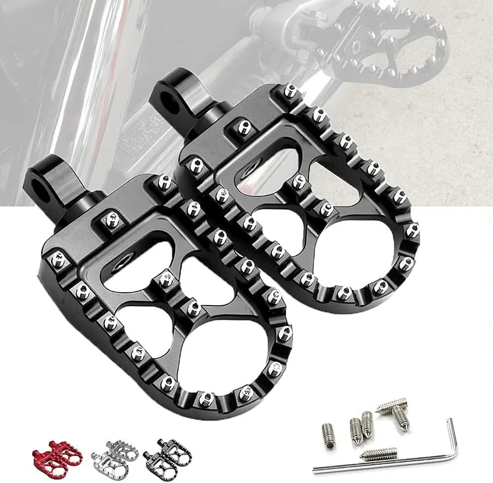 balck harley fat footpegs with srew