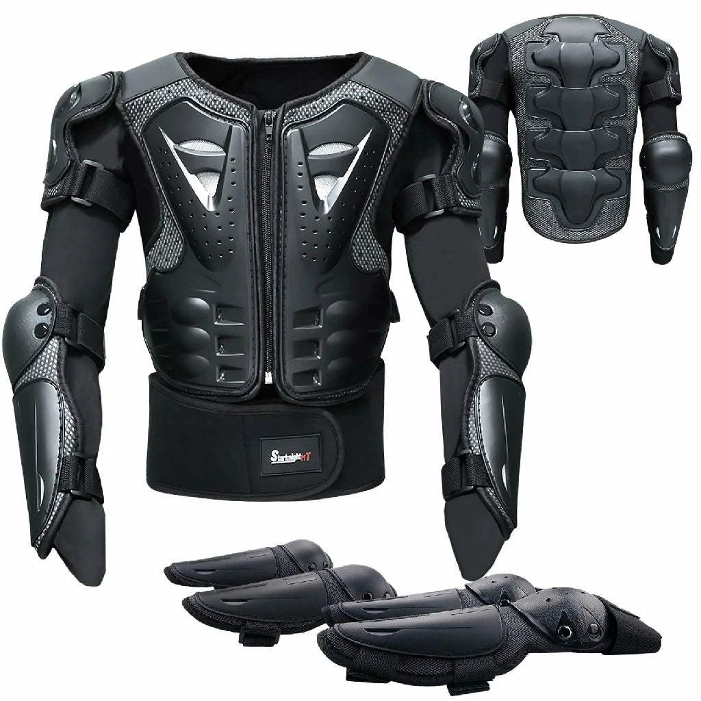 black kids motorcycle armor suit
