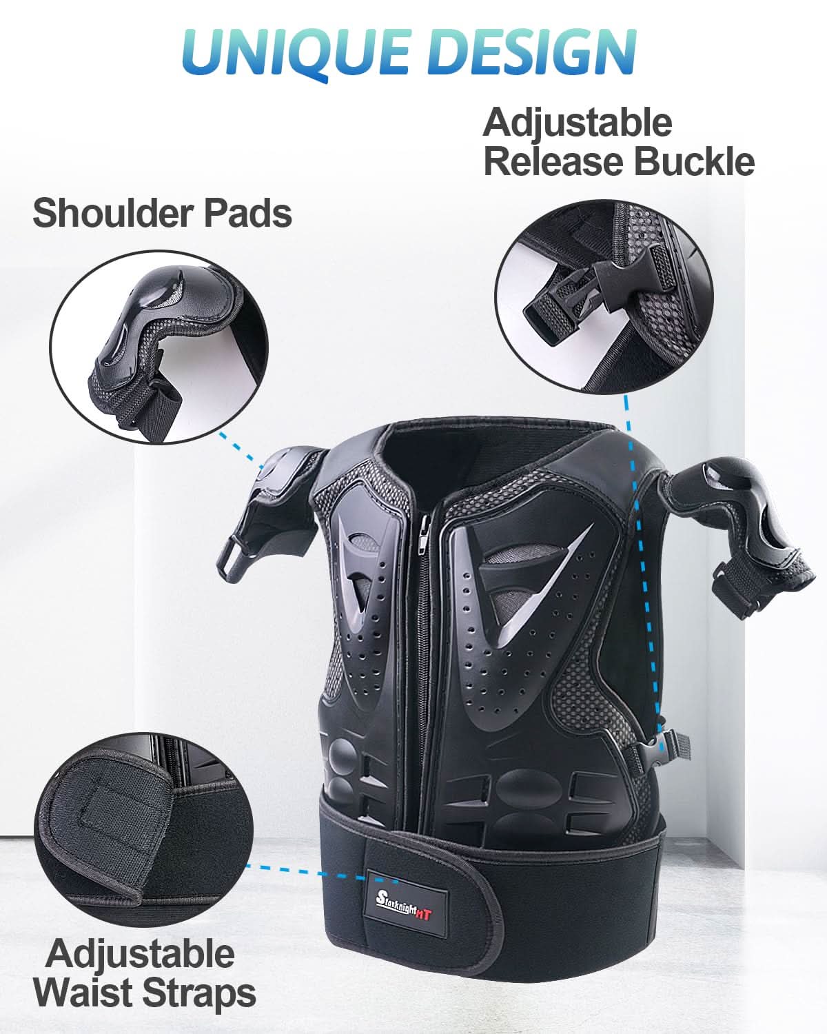 unique design for black suit for kids motorcycle armor suit