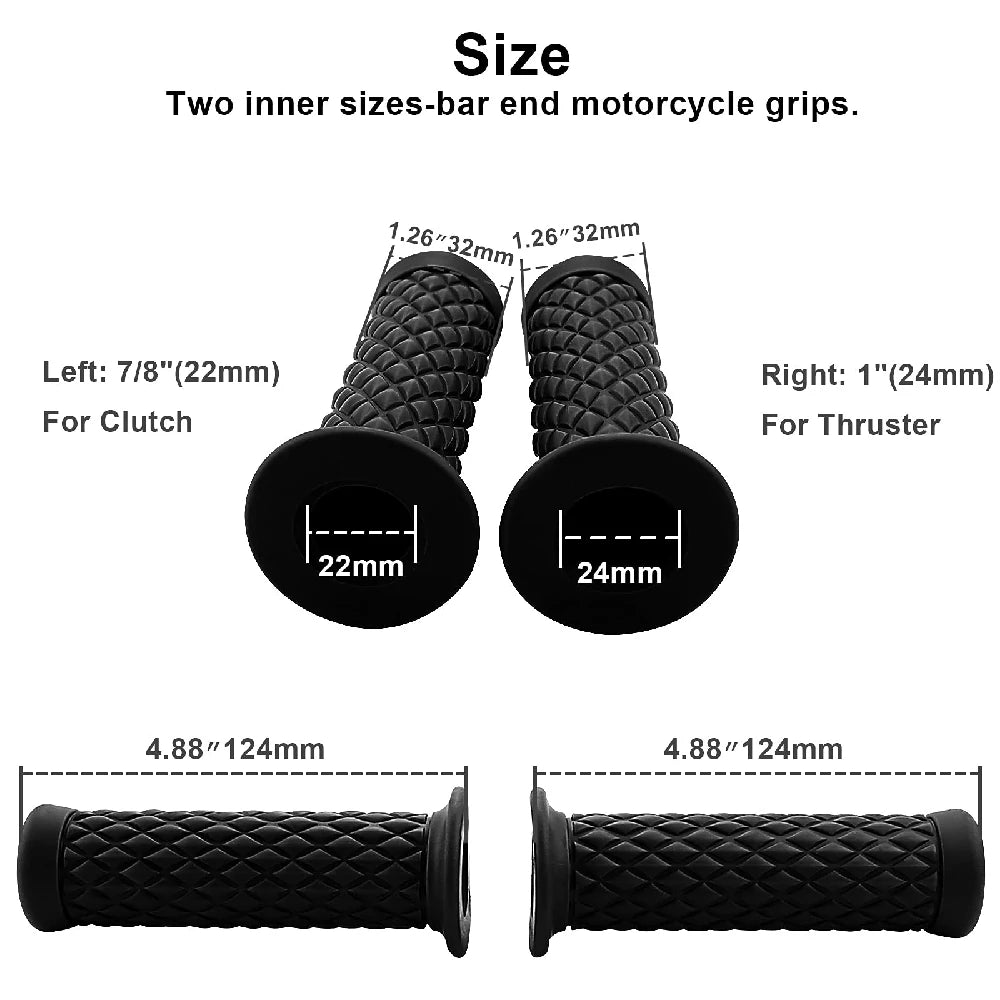 two inner sizes bar end motorcycle grips
