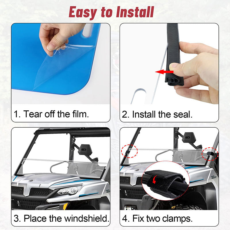 easy to install the uforce 1000 half windshield