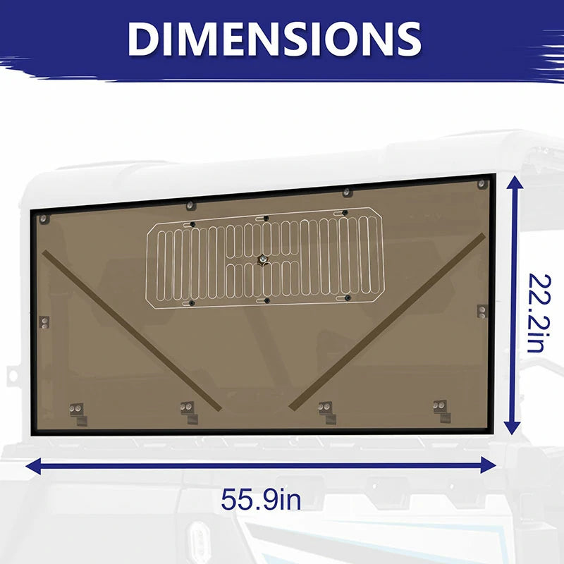 dimension of the uforce 1000 rear window 