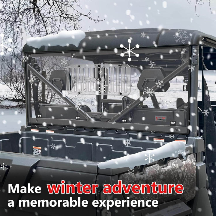 CFMOTO uforce vented rear windshield in winter scenario