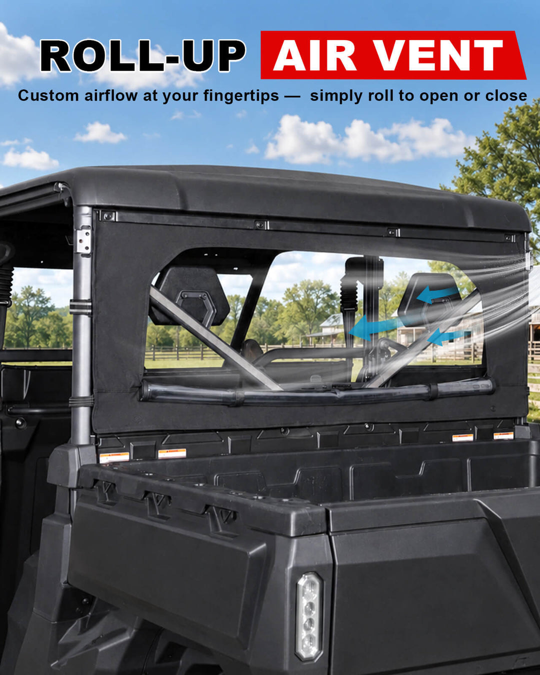 CFMOTO UForce 1000/1000 XL Soft Rear Windshield Roll up