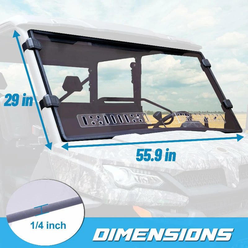 uforce 1000 vented front windshield dimensions