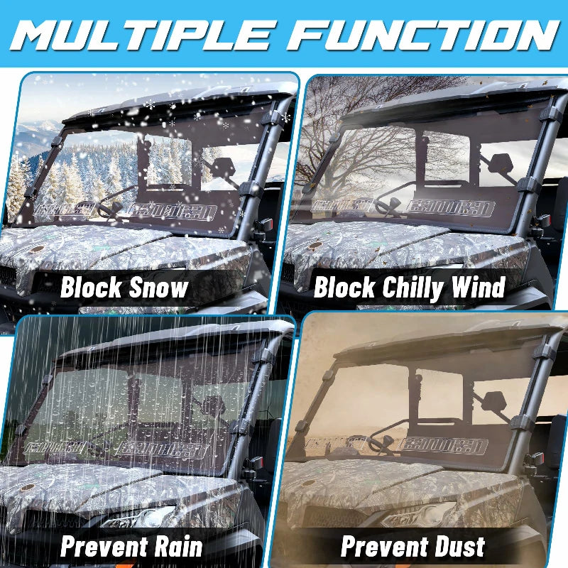 cfmoto uforce windshield can prevent dust  and snow