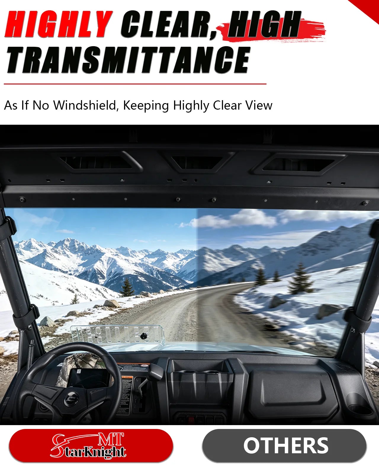 CFMOTO UForce 1000 Vented front windshield clear view