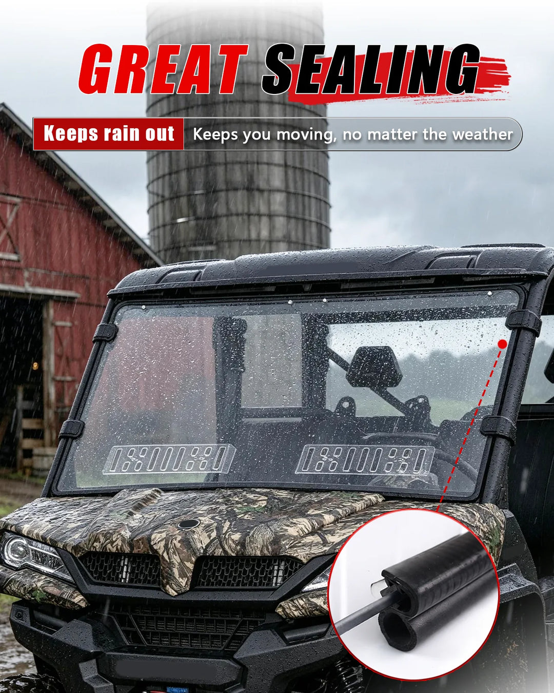CFMOTO UForce 1000 Vented front windshield  great sealing
